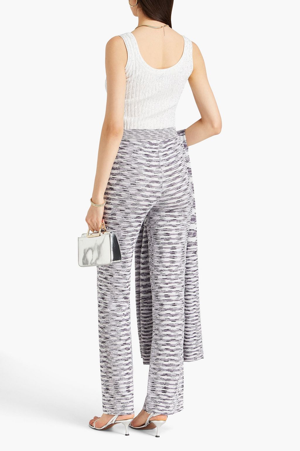MISSONI 시퀸 장식 자카드 니트 스트레이트 레그 팬츠