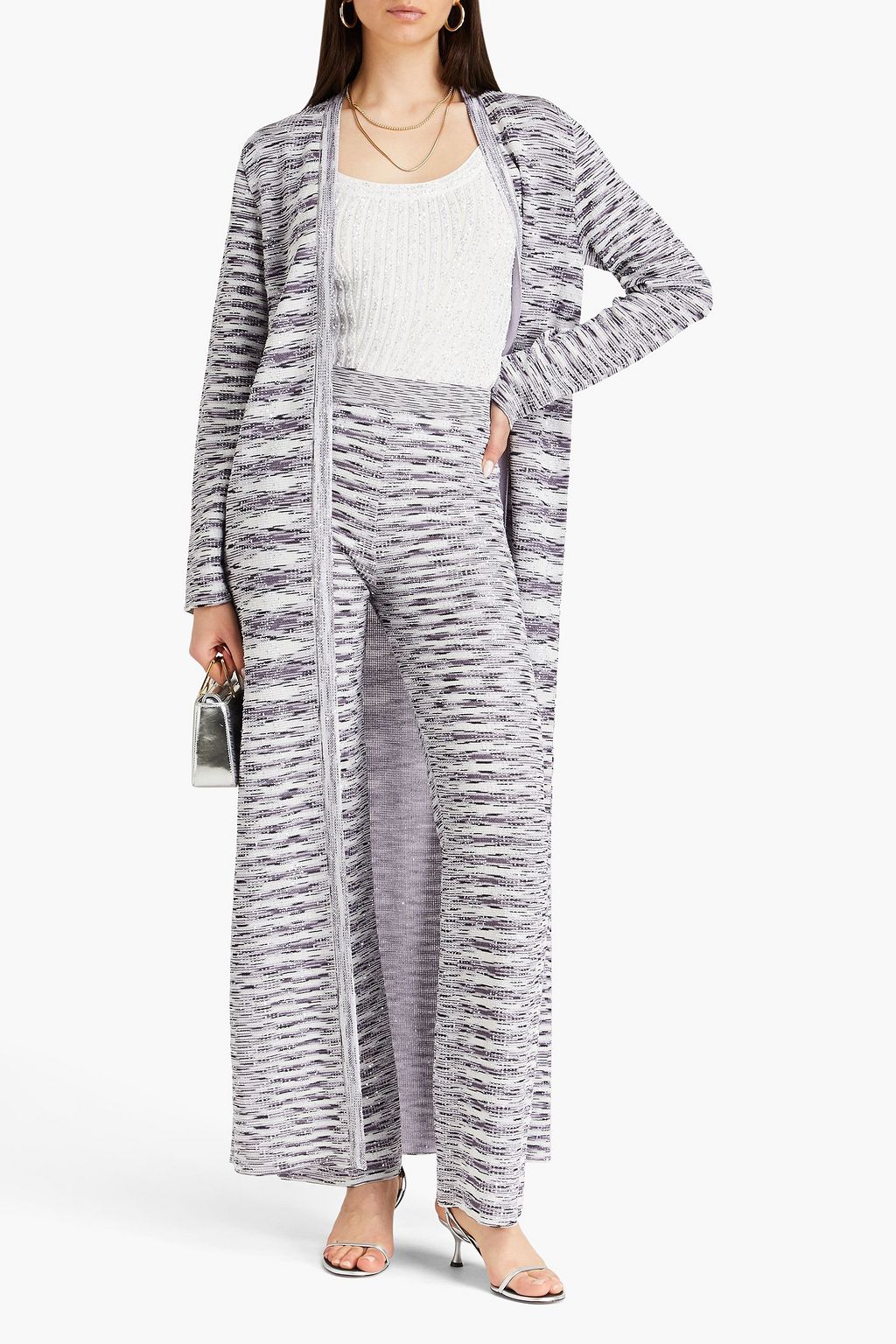 MISSONI 시퀸 장식 자카드 니트 스트레이트 레그 팬츠