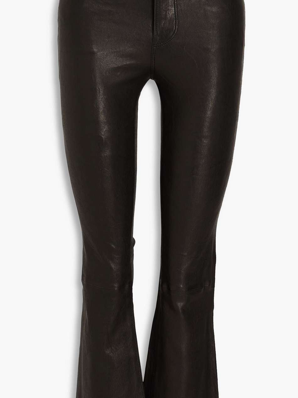 le crop mini boot cropped leather bootcut pants