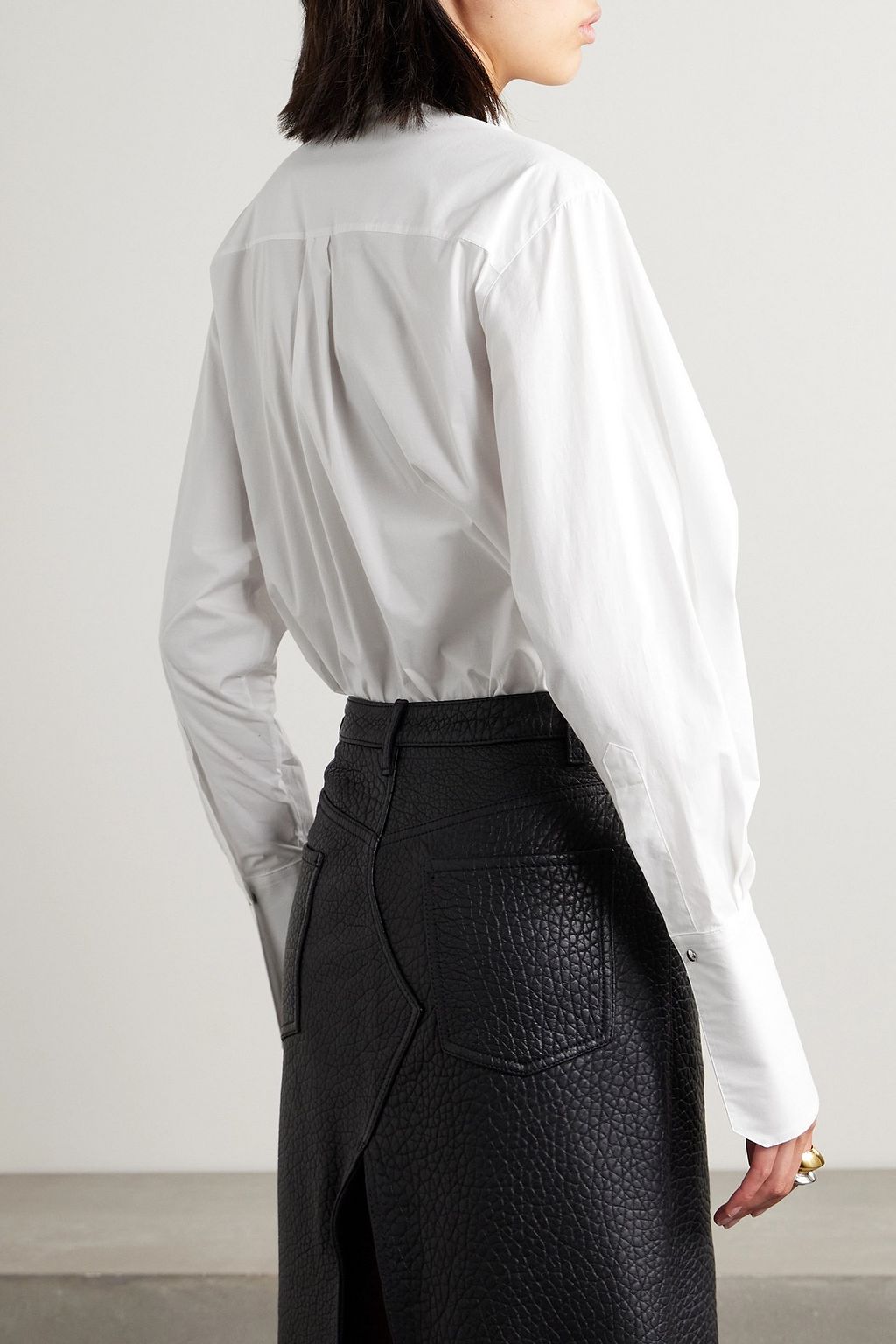 DAVID KOMA Cotton-blend poplin and stretch-jersey bodysuit