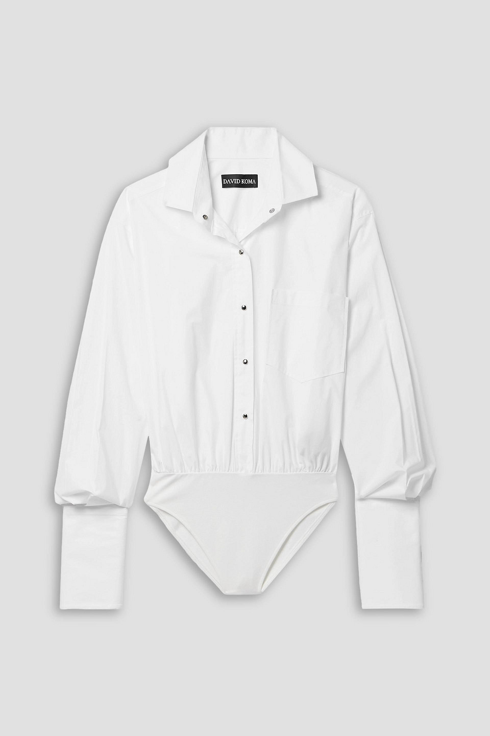 David Koma Body Aus Popeline Aus Einer Baumwollmischung Und Stretch-jersey In Weiss