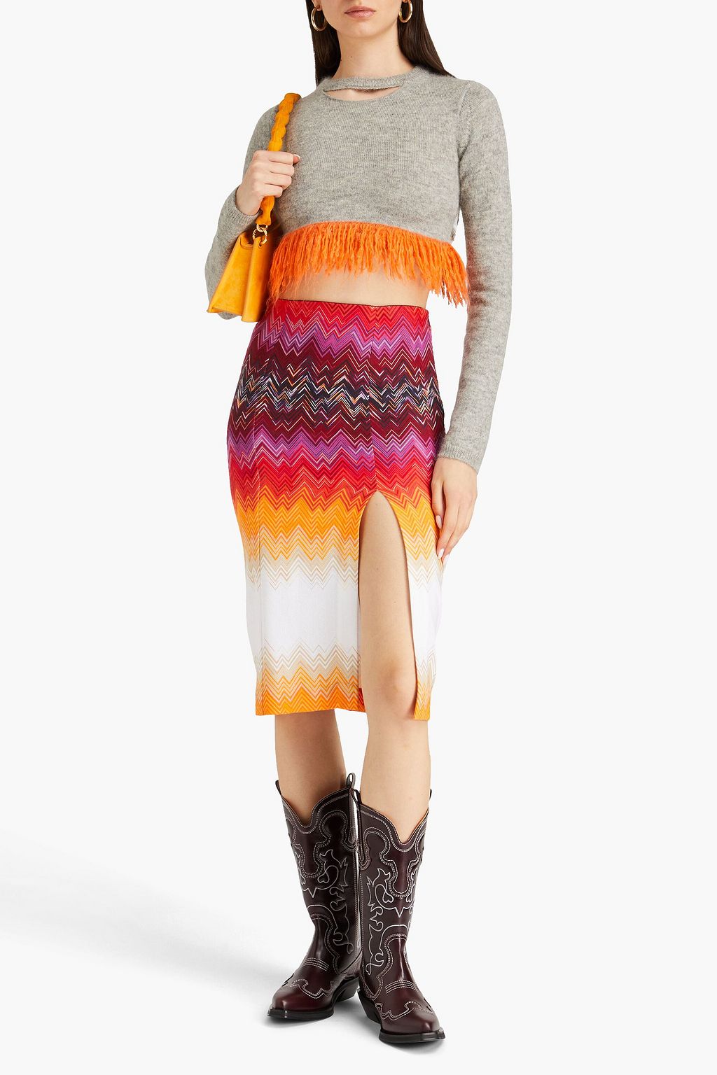 MISSONI تنورة مصنوعة من نسيج بحبكة كروشيه