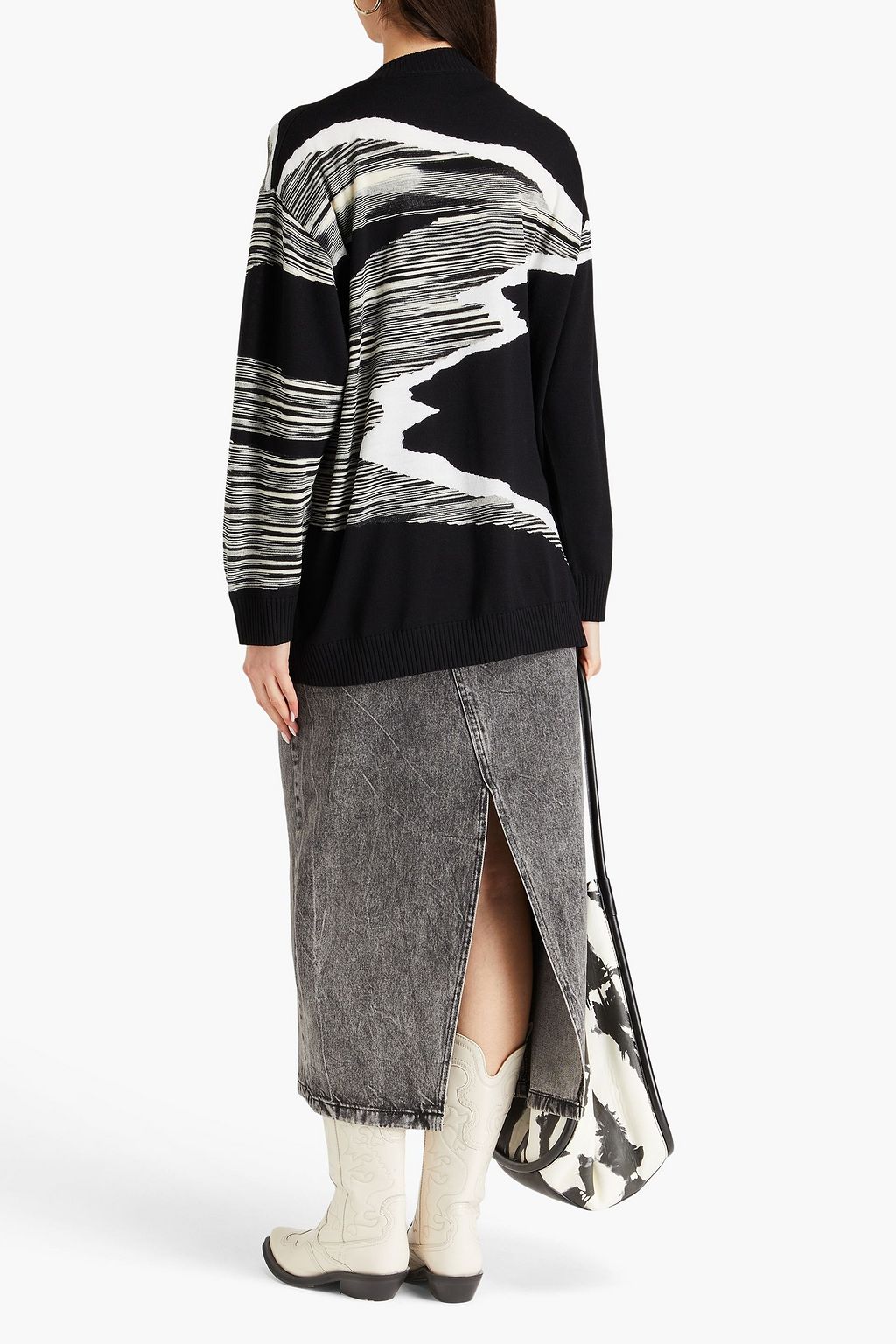 MISSONI كارديغان من الصوف المحبوك بحبكة إنتارسيا مصبوغ بألوان متداخلة