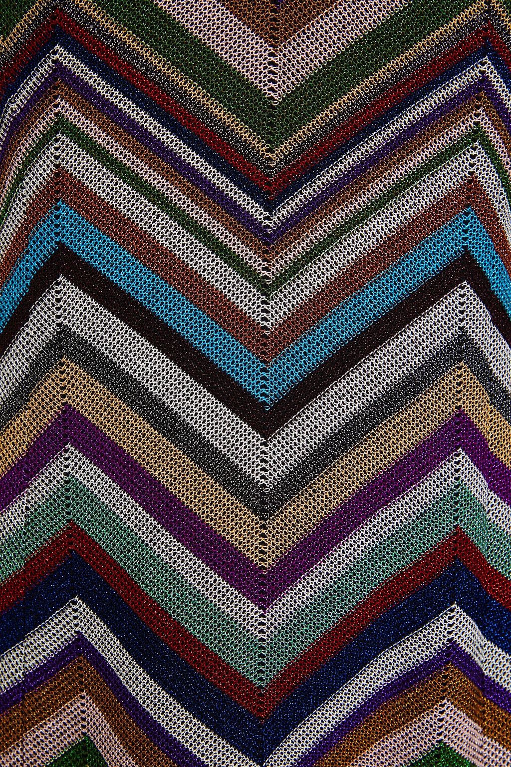 MISSONI فستان متوسط الطول بحبكة كروشيه بلون معدني