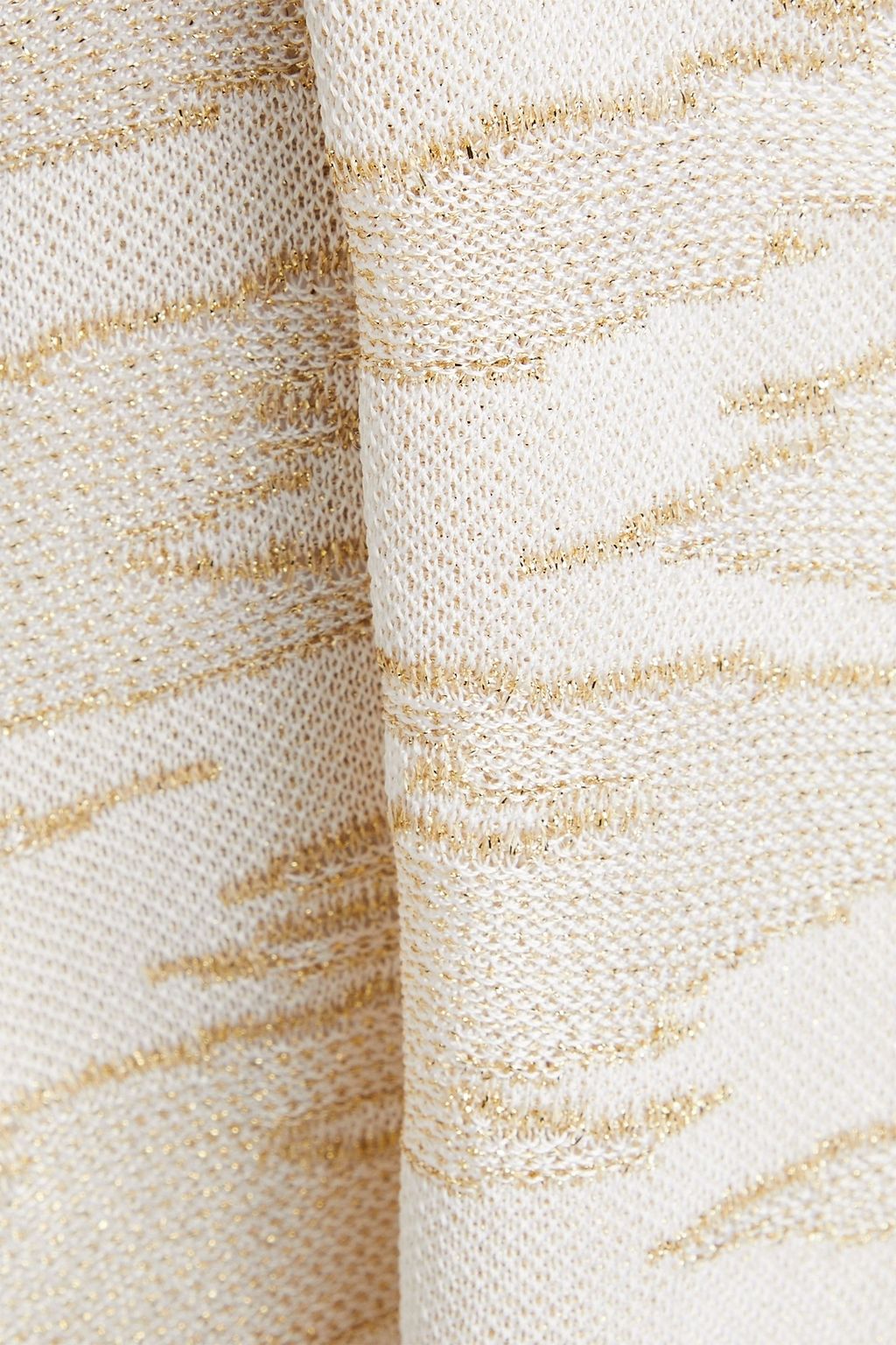 MISSONI فستان قصير بحبكة الجاكار بلون معدني