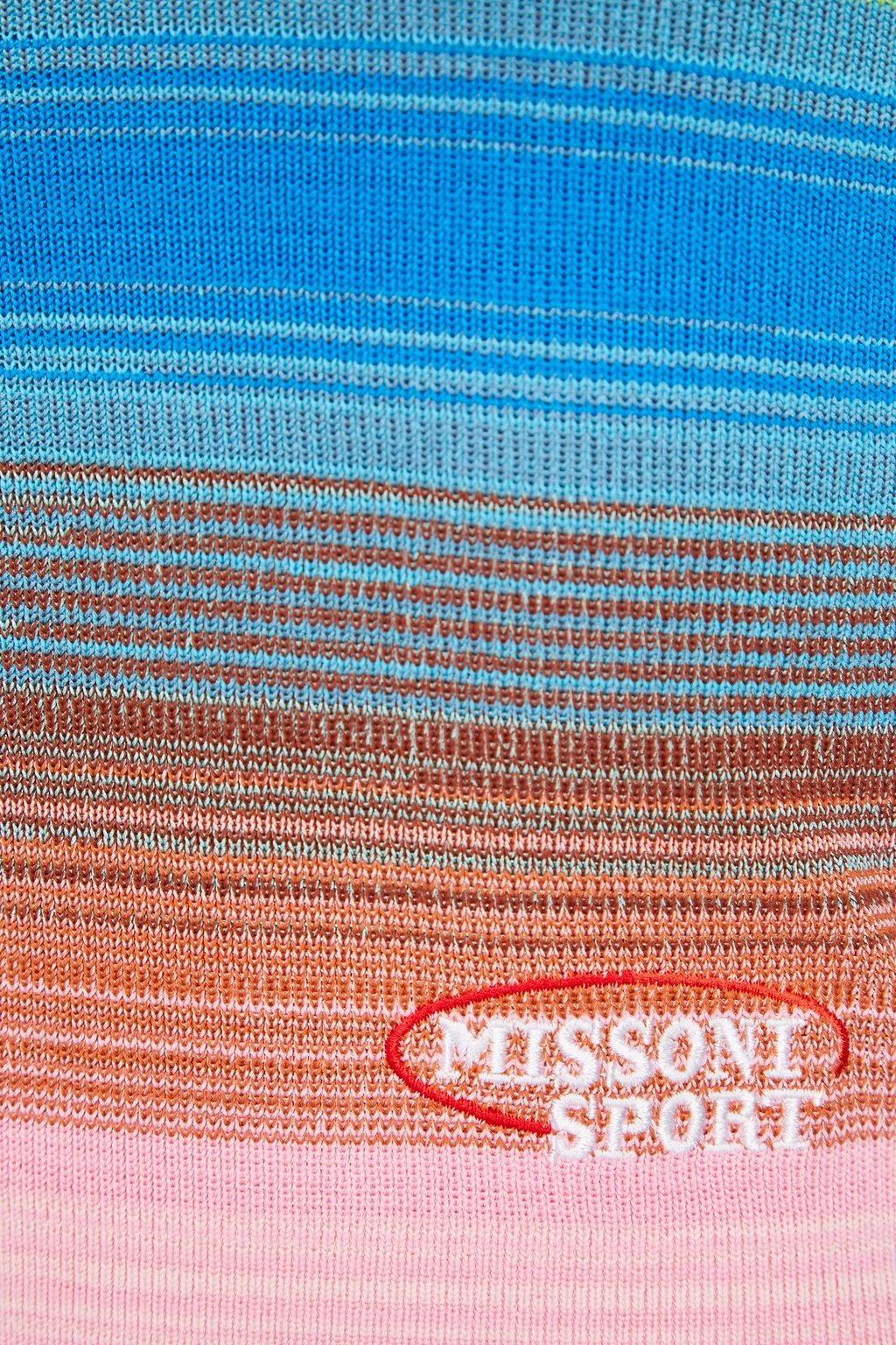 MISSONI كنزة رياضية مصنوعة من مزيج من القطن بألوان متداخلة وتصميم مطرّز