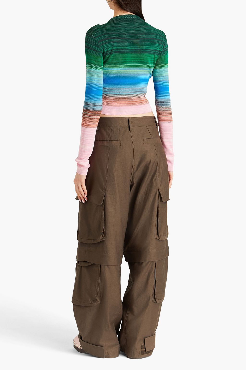 MISSONI كنزة رياضية مصنوعة من مزيج من القطن بألوان متداخلة وتصميم مطرّز
