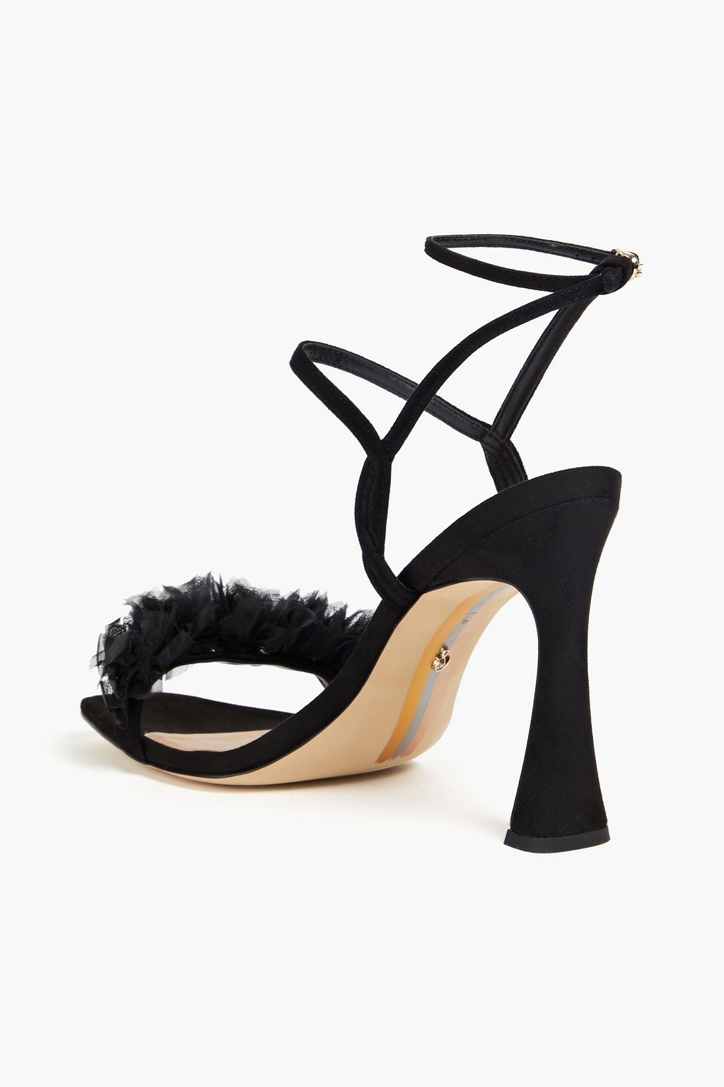 SAM EDELMAN Leilani ruffled tulle and suede sandals