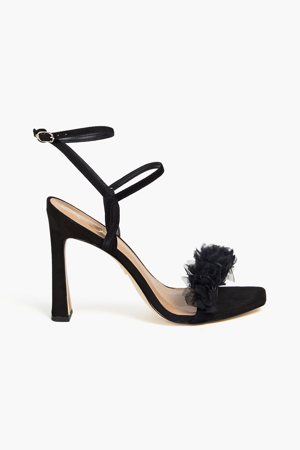 Leilani ruffled tulle and suede sandals