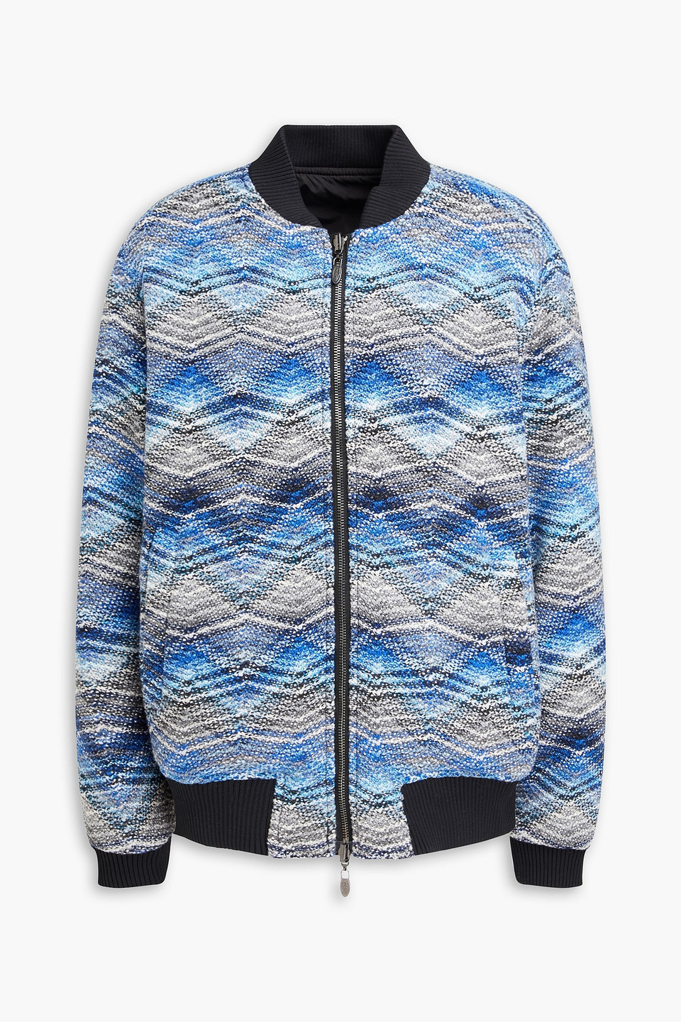 Missoni - Embroidered knitted bomber jacket - Blue - L