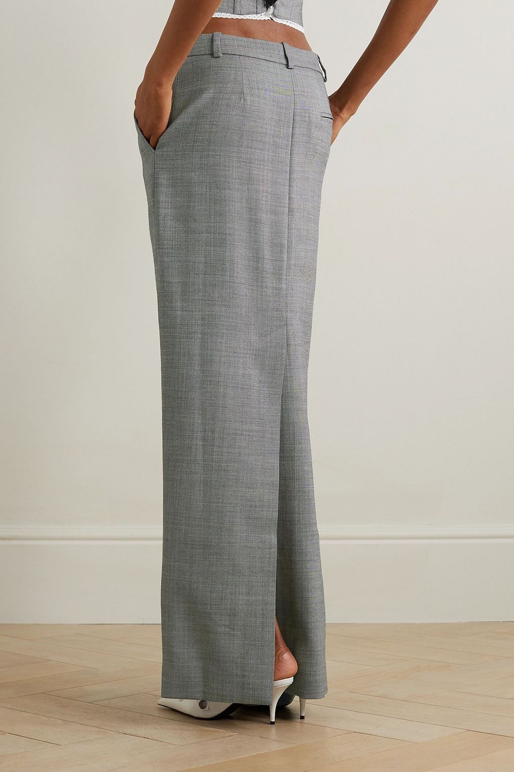 ALESSANDRA RICH Wool-blend maxi skirt