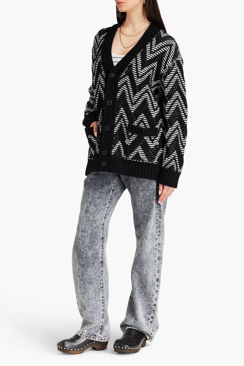 MISSONI كارديغان من الصوف بحبكة الجاكار