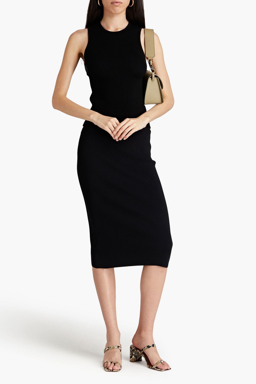 AUTUMN CASHMERE بلوزة بحبكة مضلّعة ومزينة بفتحات