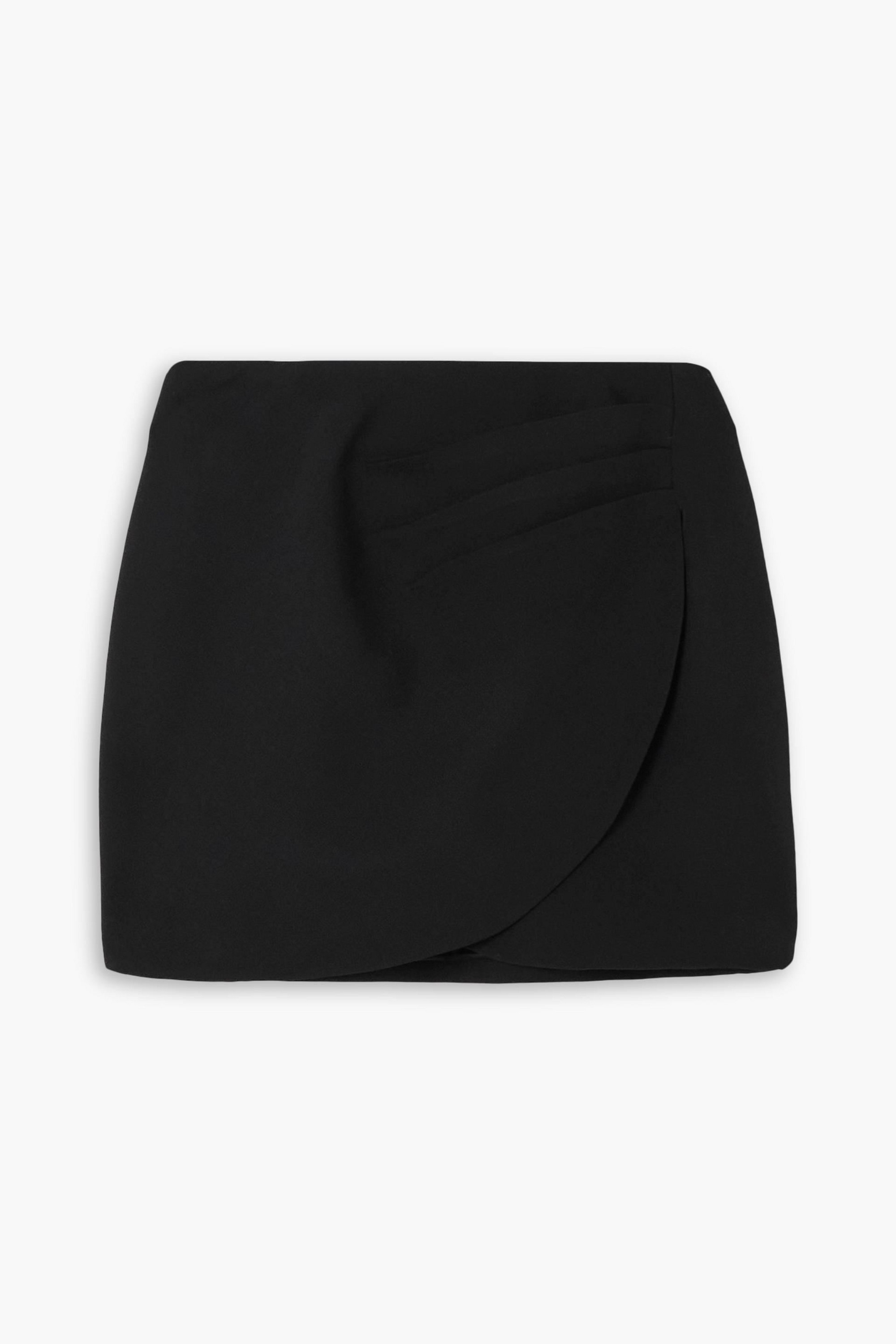 Alessandra Rich Wrap-effect wool mini skirt