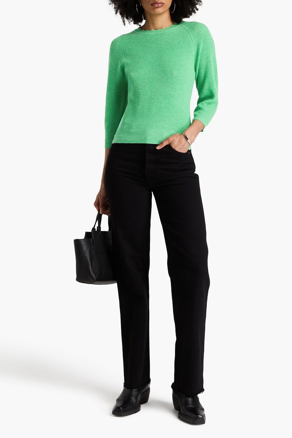 AUTUMN CASHMERE كنزة رياضية من الكشمير بتصميم مضلّع