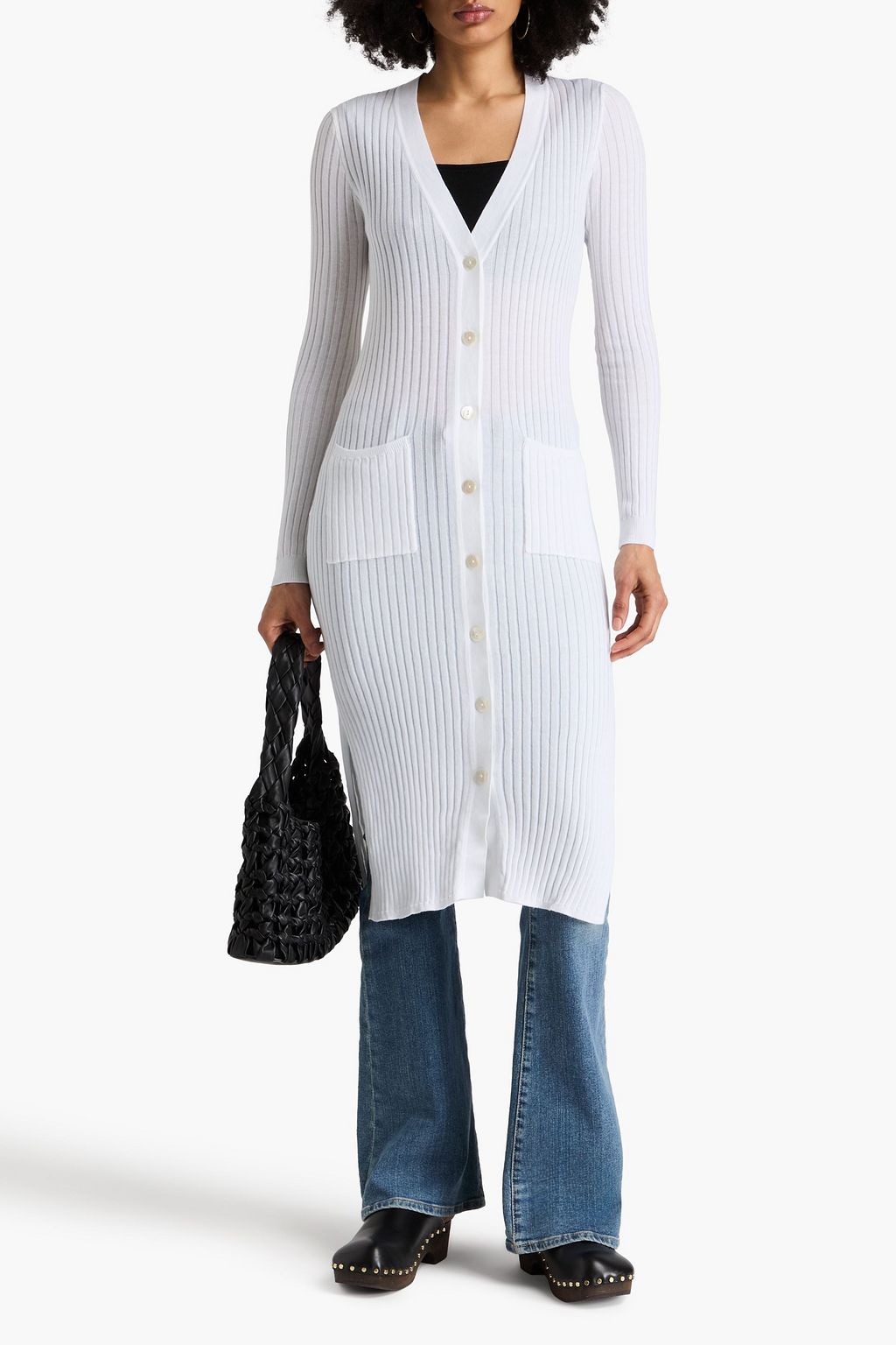 COTTON BY AUTUMN CASHMERE Cardigan aus gerippter Baumwolle