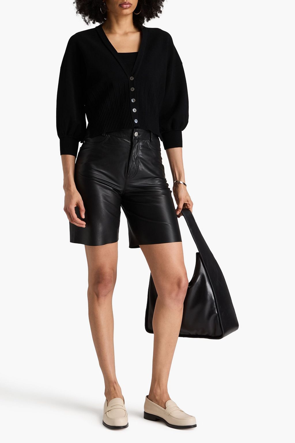 AUTUMN CASHMERE كارديغان محبوك مزين بثنيات رفيعة