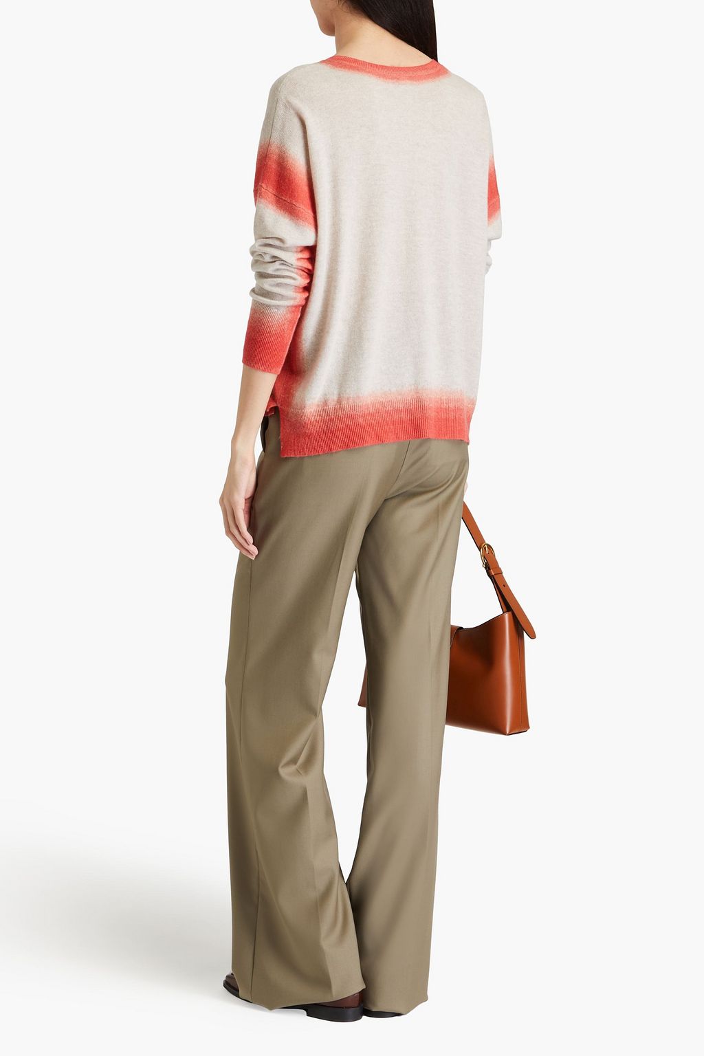 AUTUMN CASHMERE Two-tone cashmere sweater