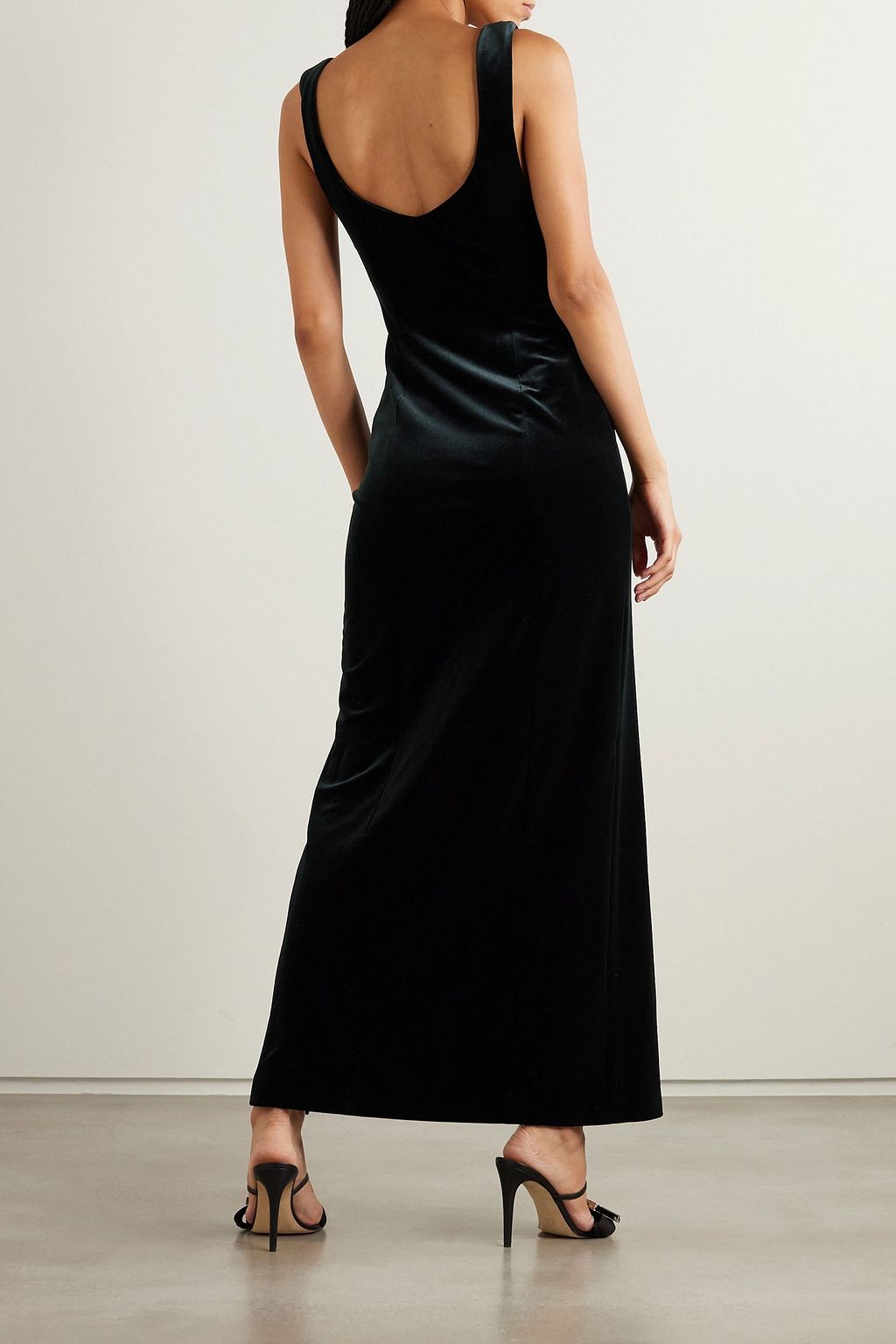GALVAN  LONDON Liza stretch-velvet gown