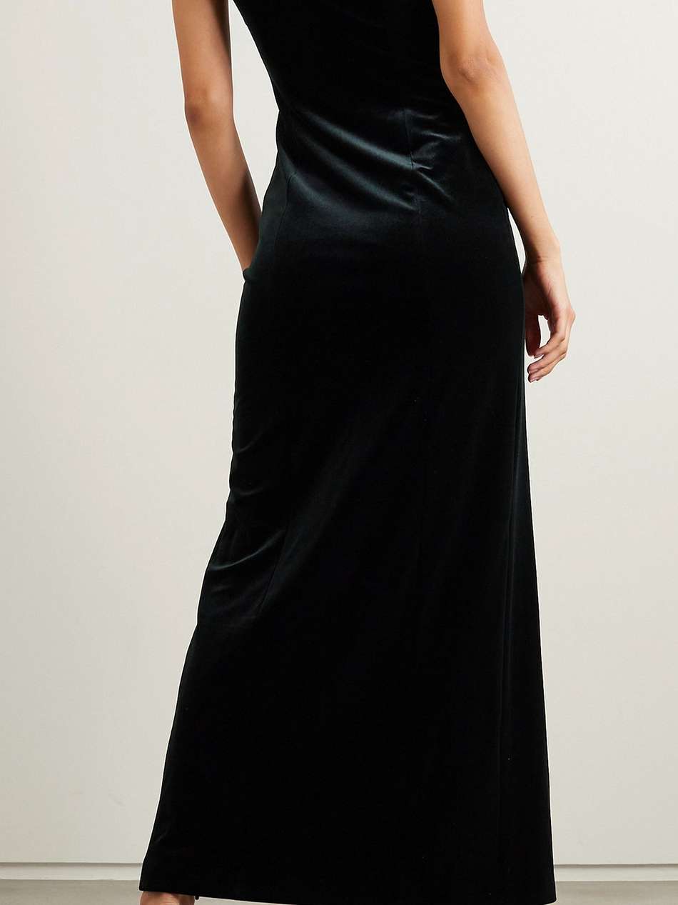 liza stretch-velvet gown