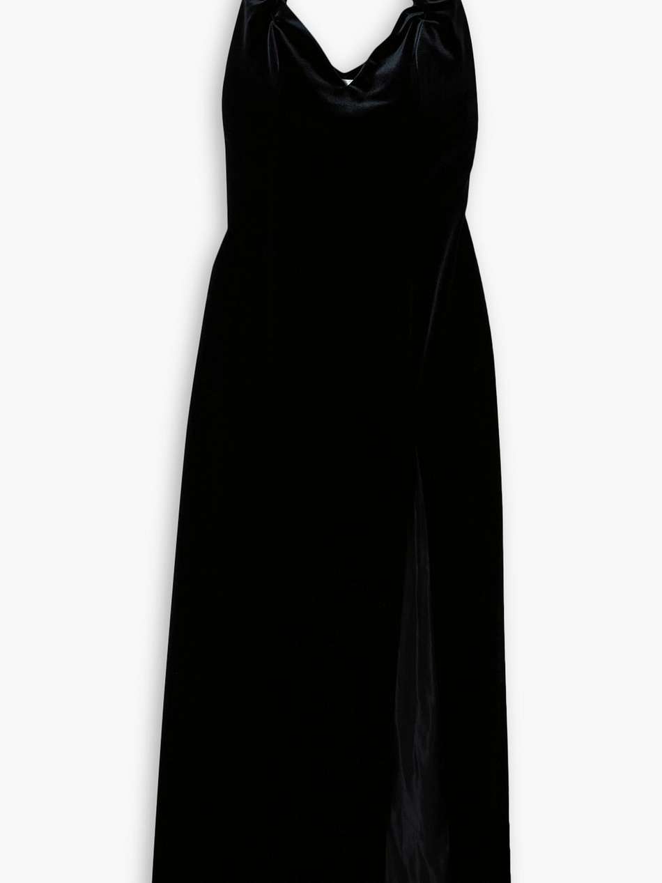 liza stretch-velvet gown