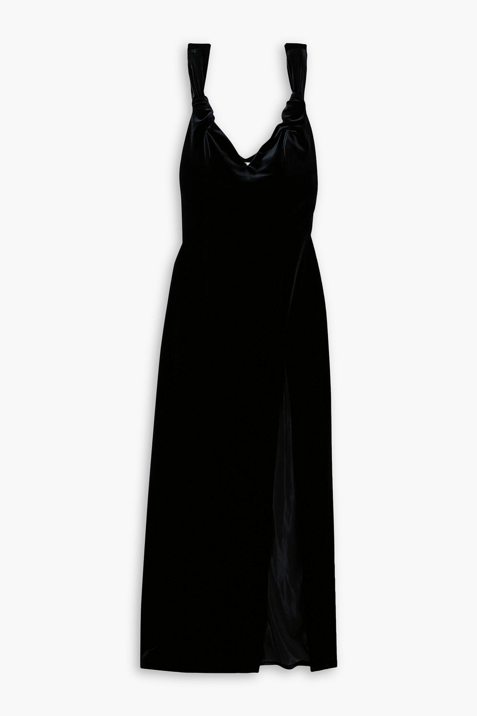 Galvan Liza Stretch-velvet Gown In Black
