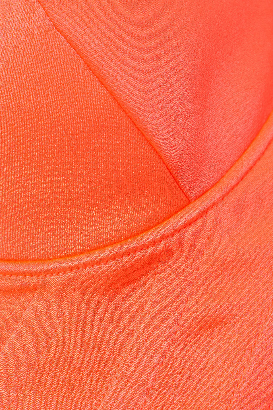 ALEX PERRY HART CROPPED NEON SATIN-CREPE TOP