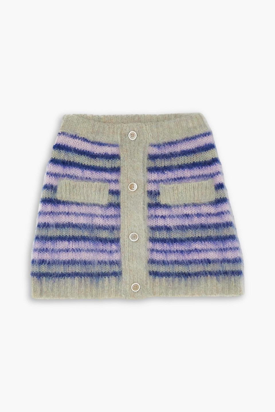Marni Striped Mohair-blend Skirt In Lilac