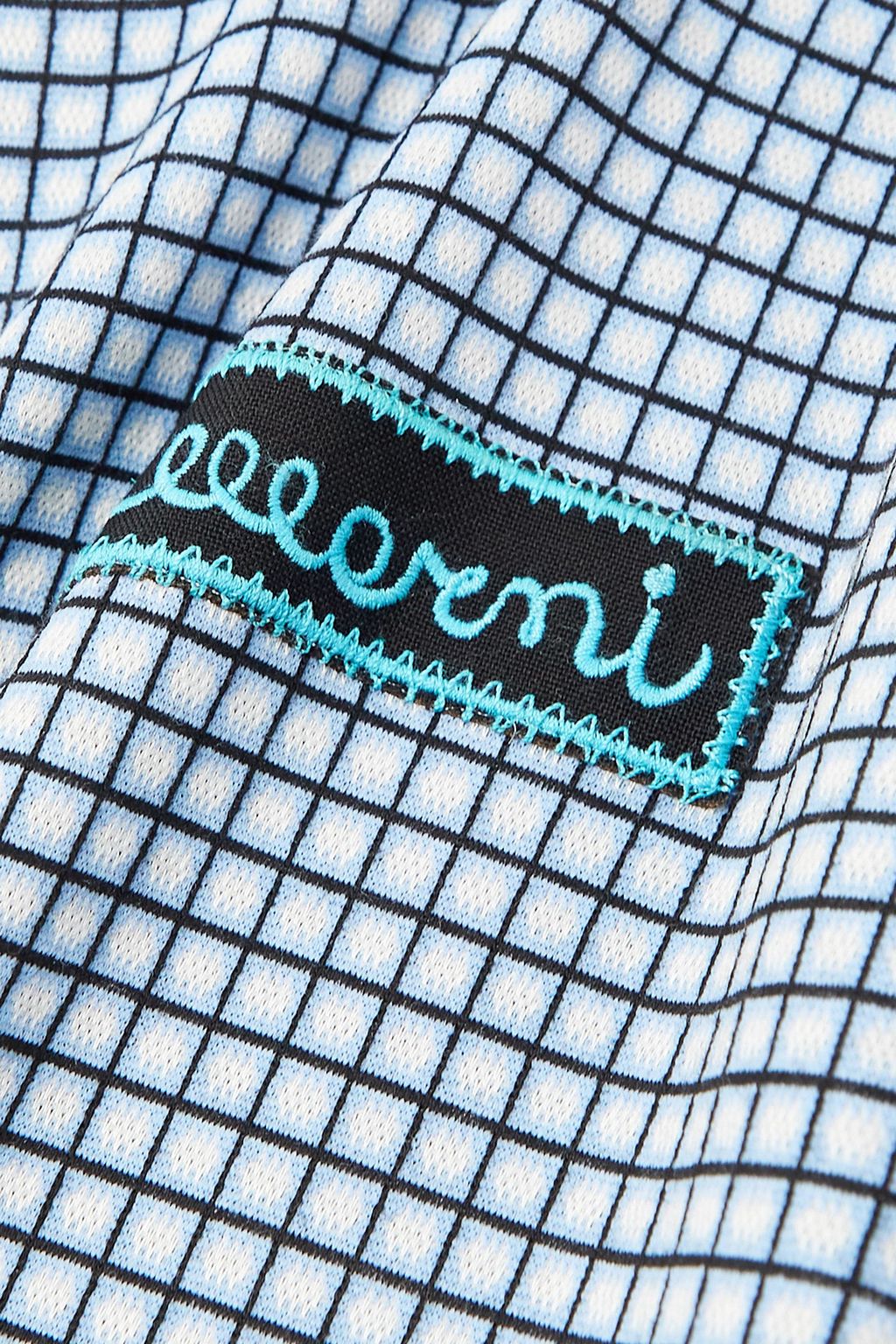 MARNI Appliquéd checked stretch-knit dress