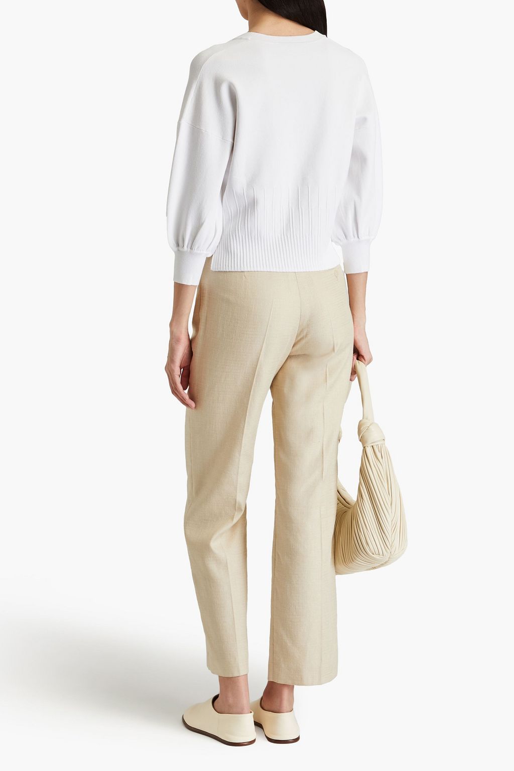 AUTUMN CASHMERE كارديغان محبوك مزين بثنيات رفيعة