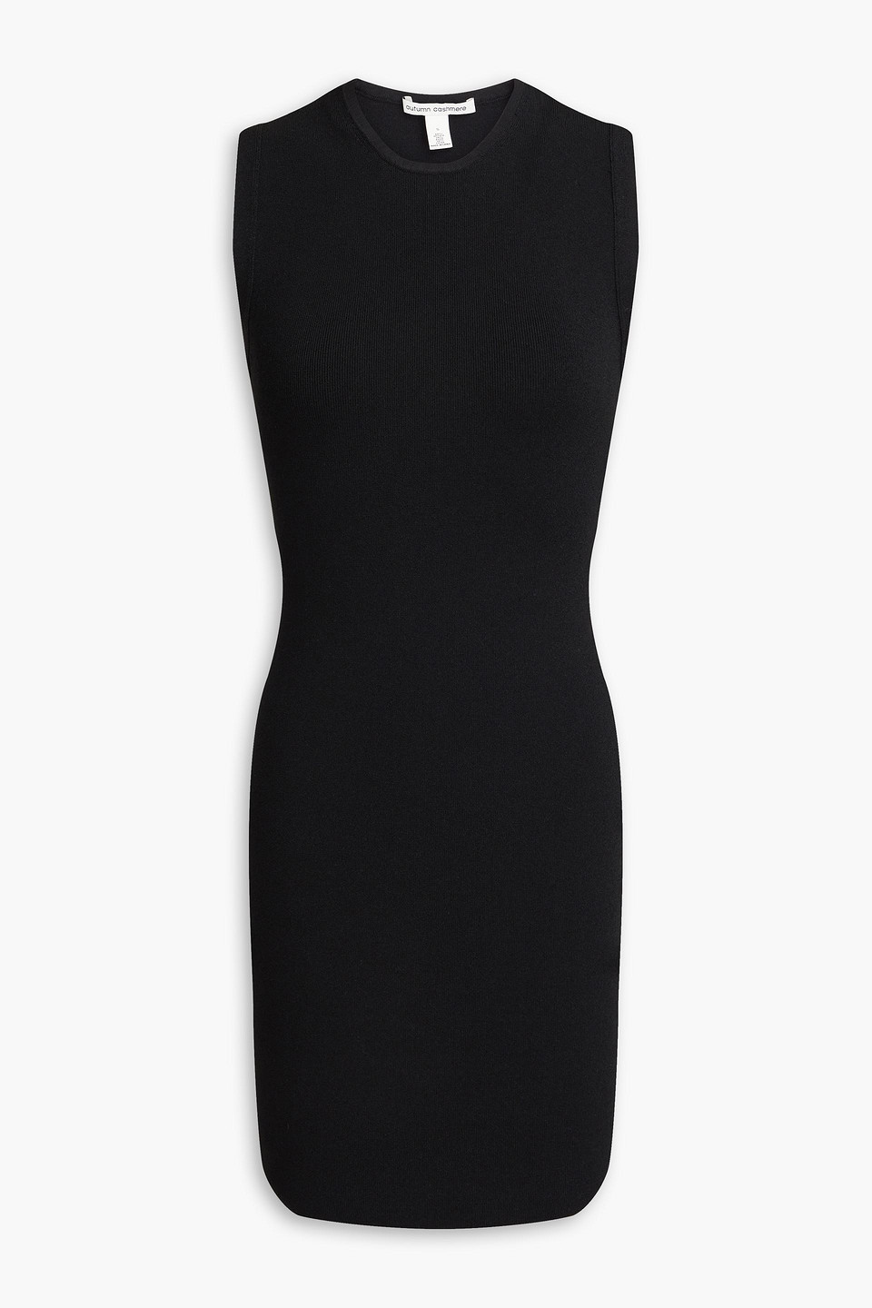 Autumn Cashmere Cutout Ribbed-knit Mini Dress In Black