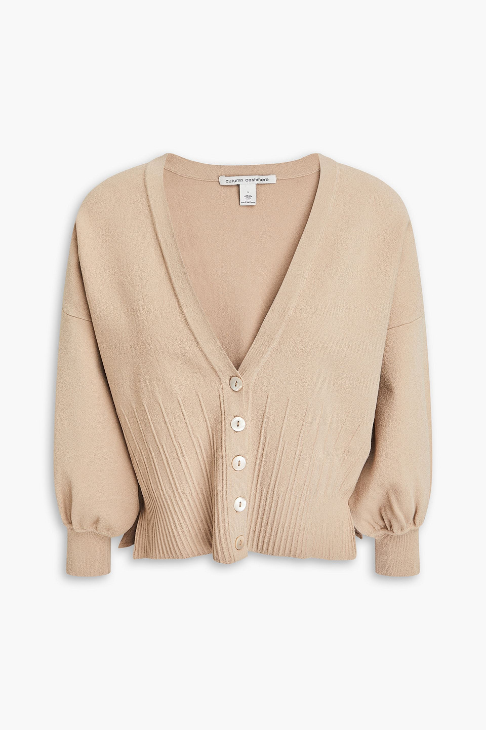 Autumn Cashmere Pintucked Knitted Cardigan In Sand