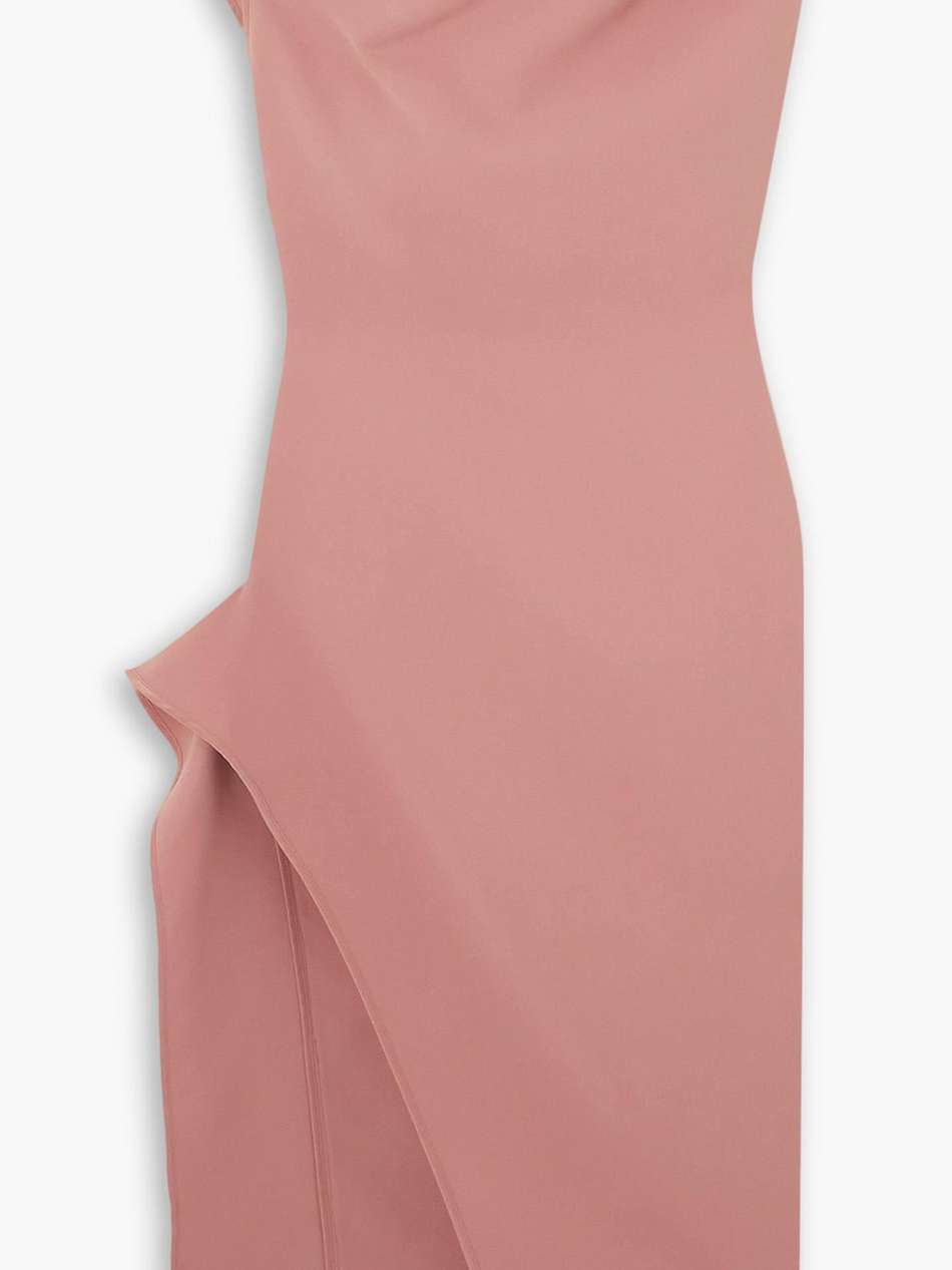 rejoice asymmetric draped crepe midi dress