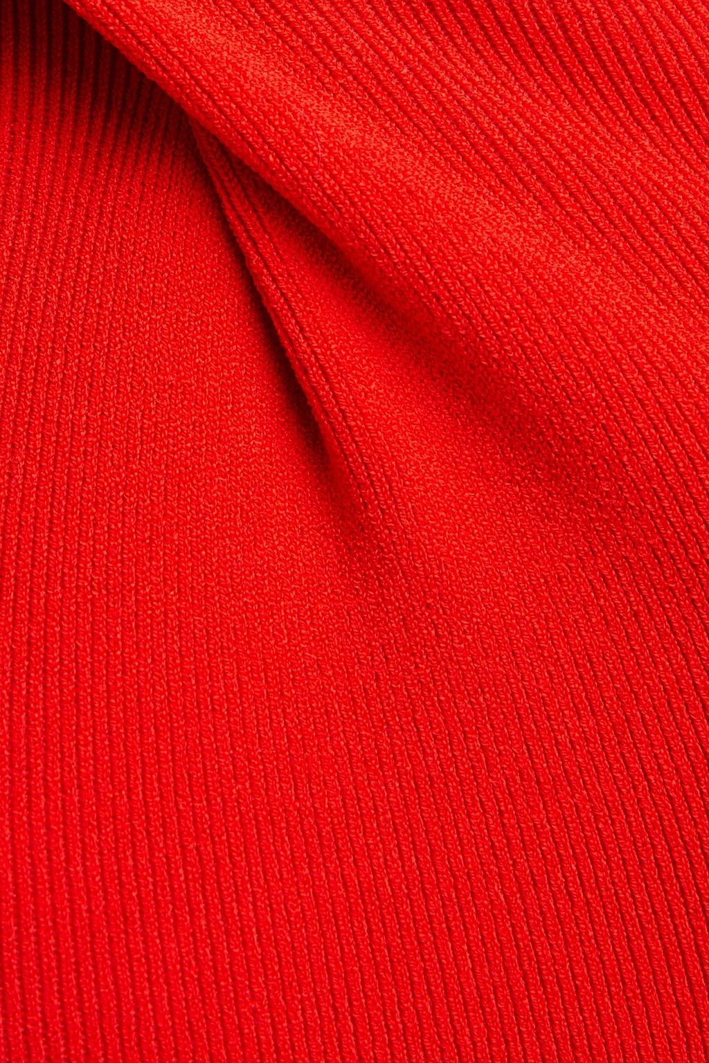 AUTUMN CASHMERE بلوزة بدون أكمام من نسيج محبوك بنمط مضلّع بقصّة غير متماثلة