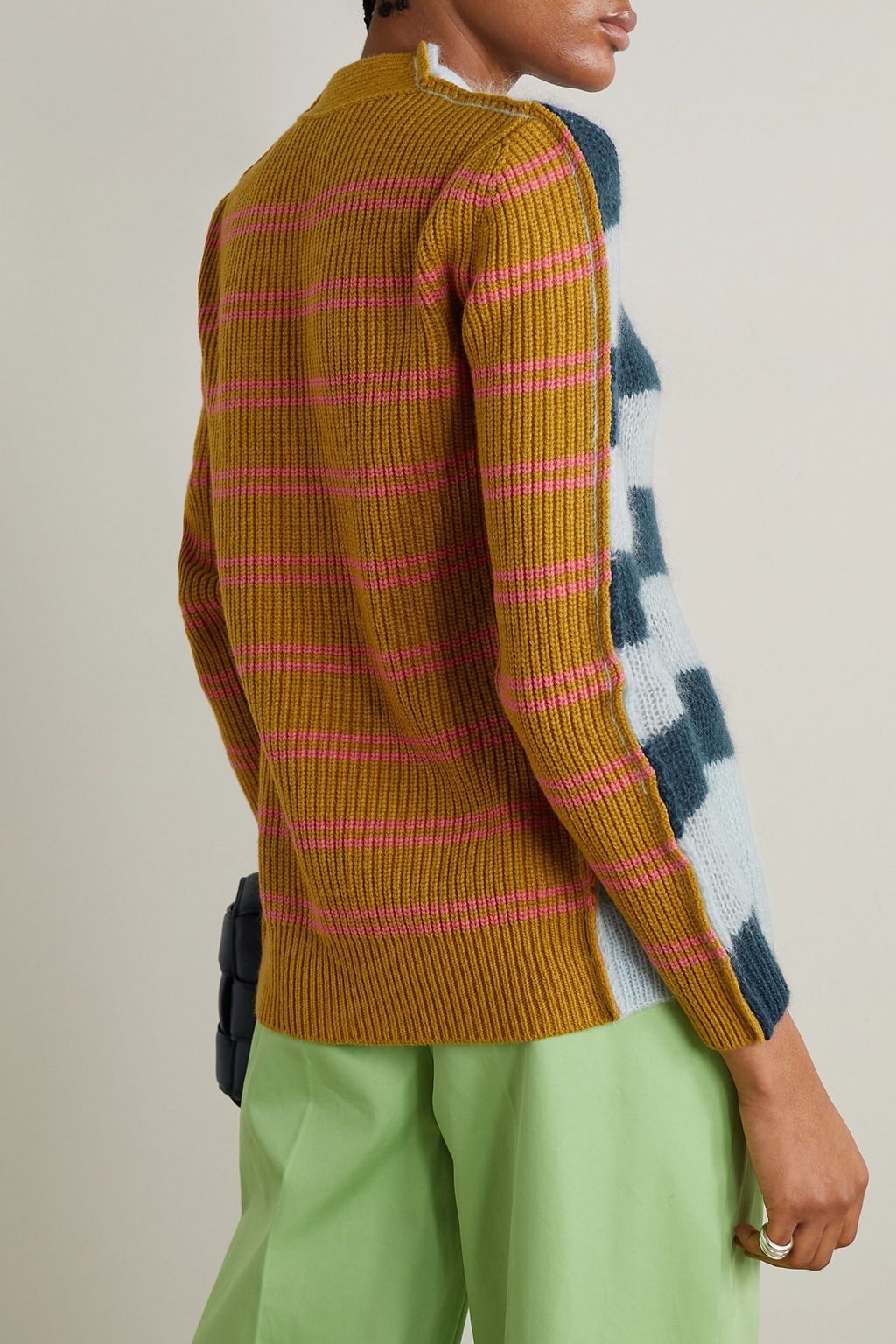 MARNI Striped mohair-blend cardigan