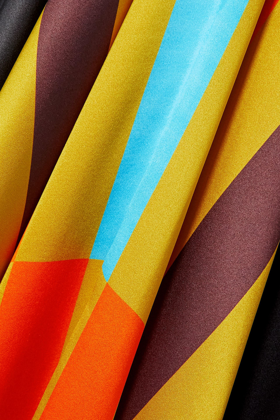 Louisa Parris Poiret Draped Printed Silk-satin Maxi Dress In Mustard