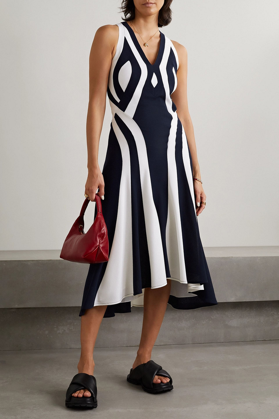  Partow - Ayla Midikleid Aus Woll-crêpe - Blau - Us 4 