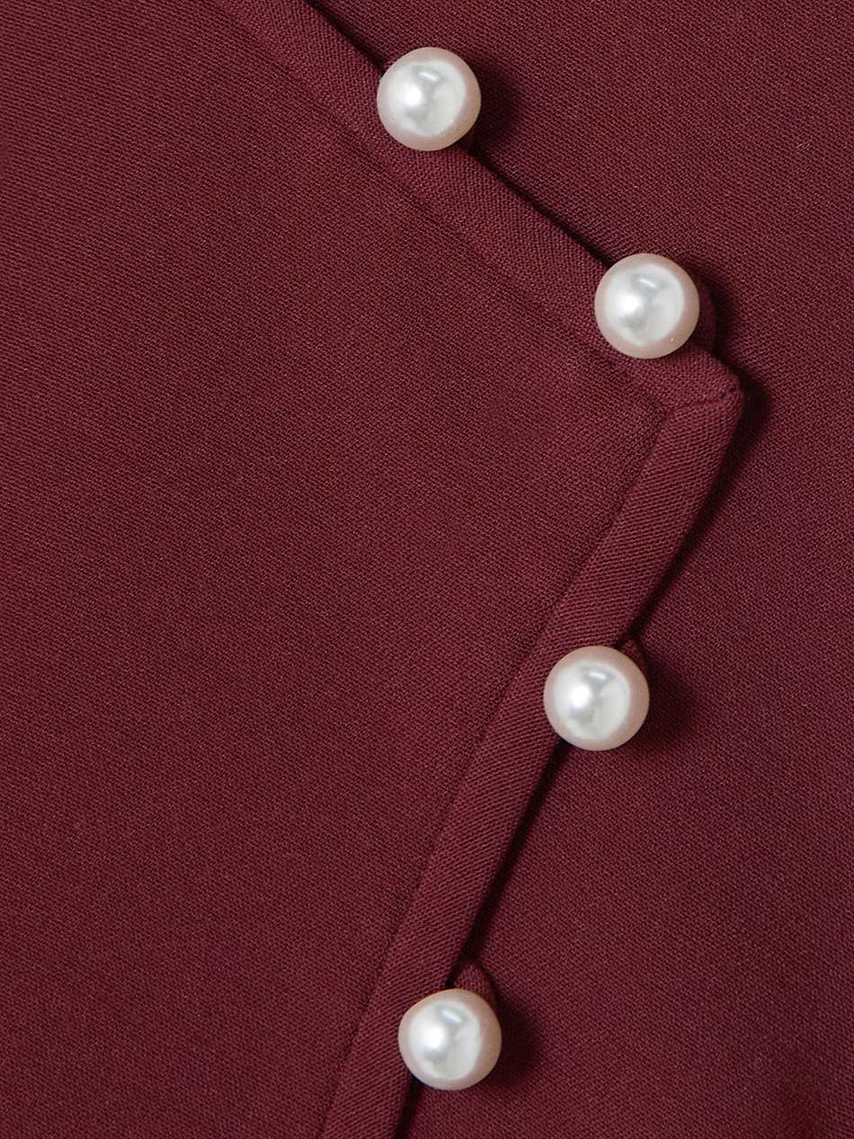 lei open-back faux pearl-embellished crepe midi dress