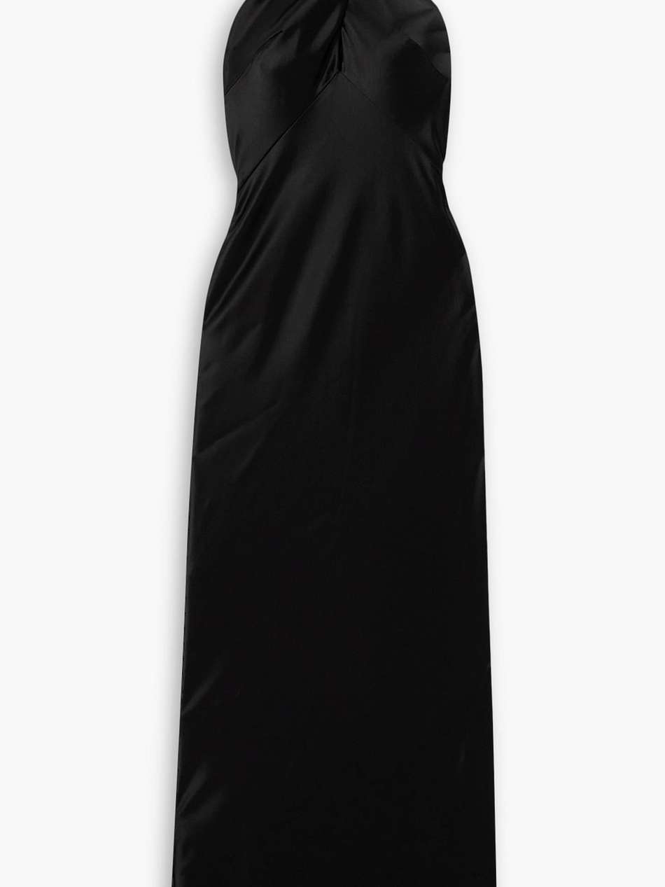 evelyn cutout satin halterneck maxi dress