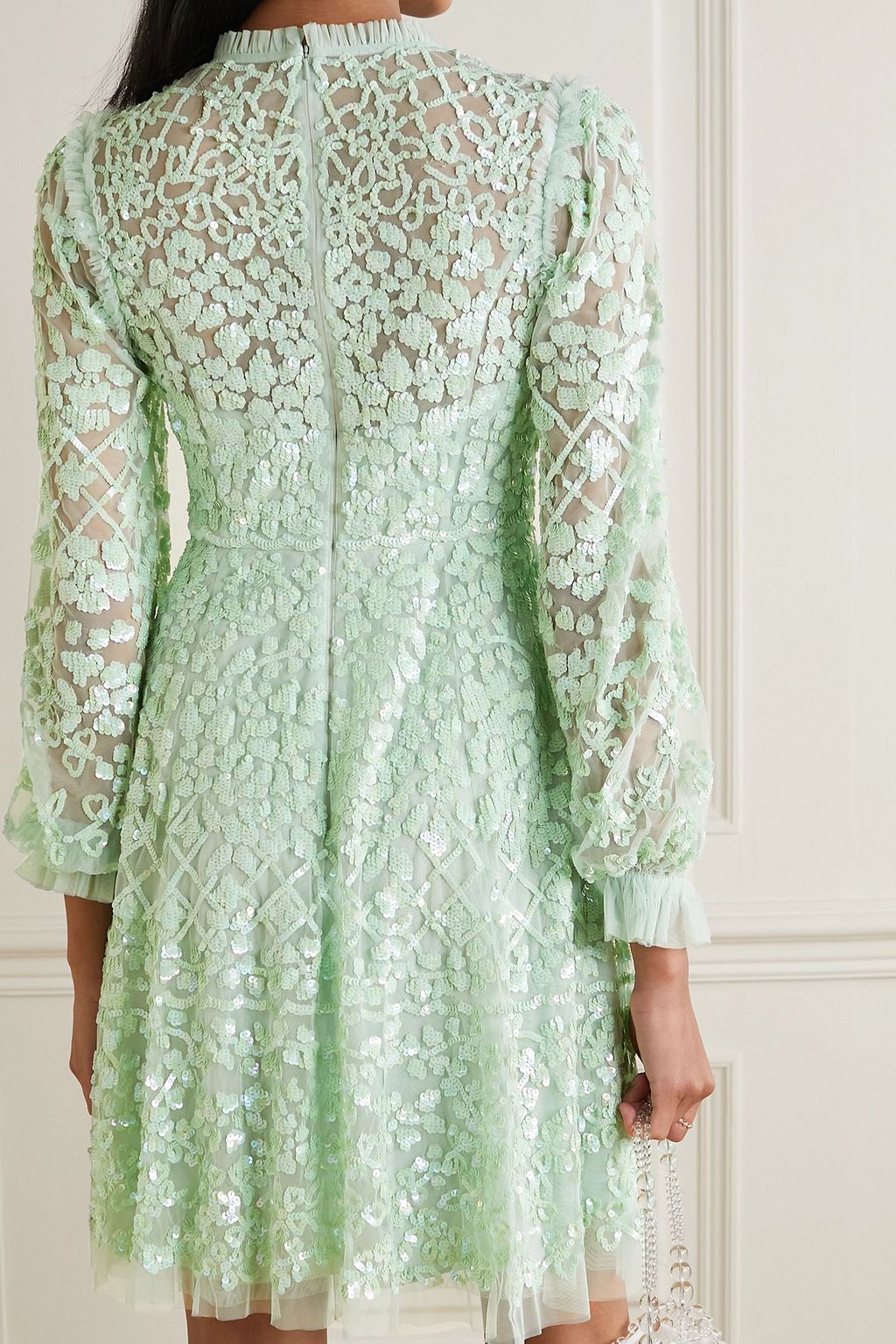 NEEDLE & THREAD Mirabelle ruffled sequin-embellished tulle mini dress
