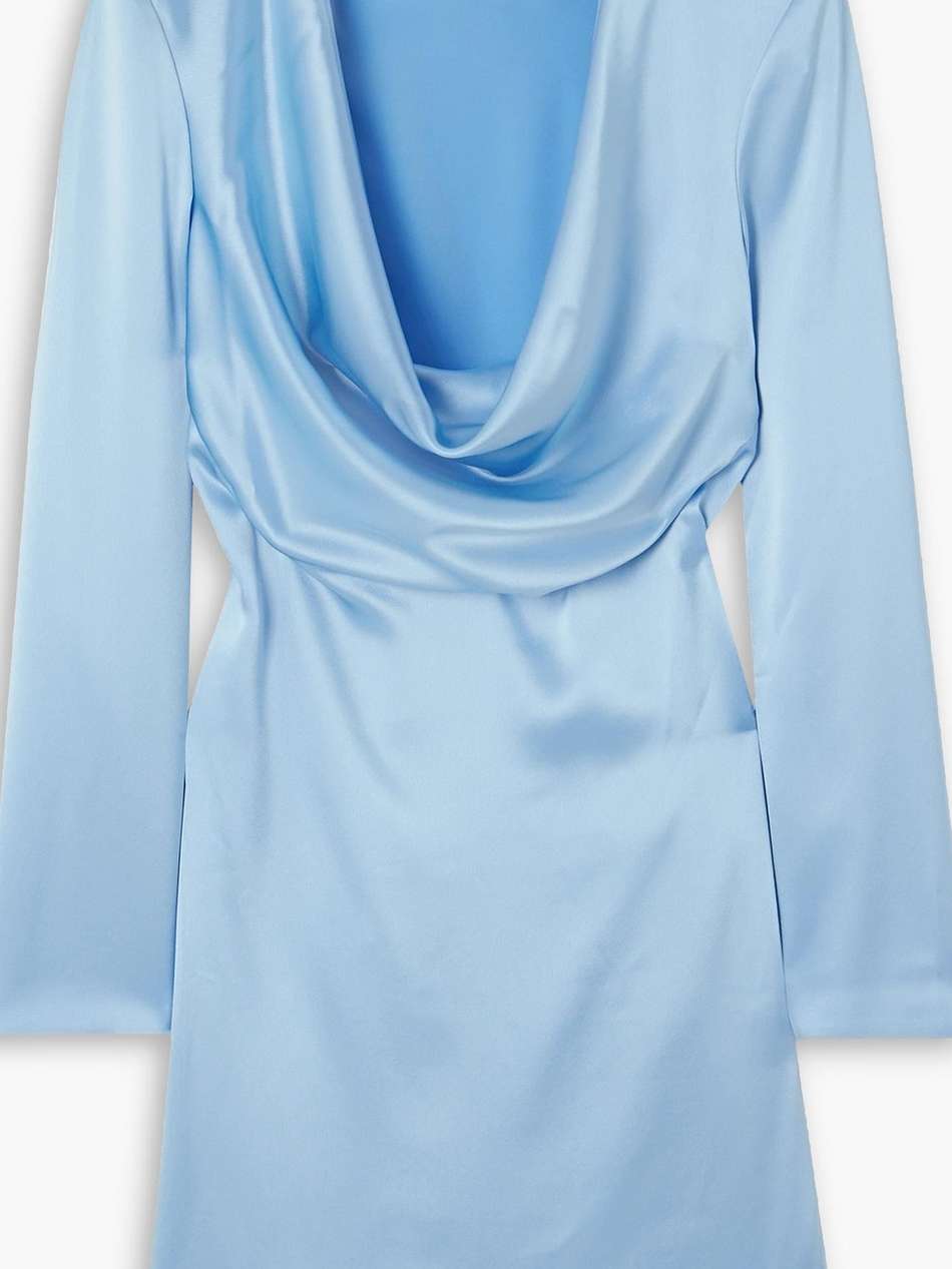 draped satin mini dress