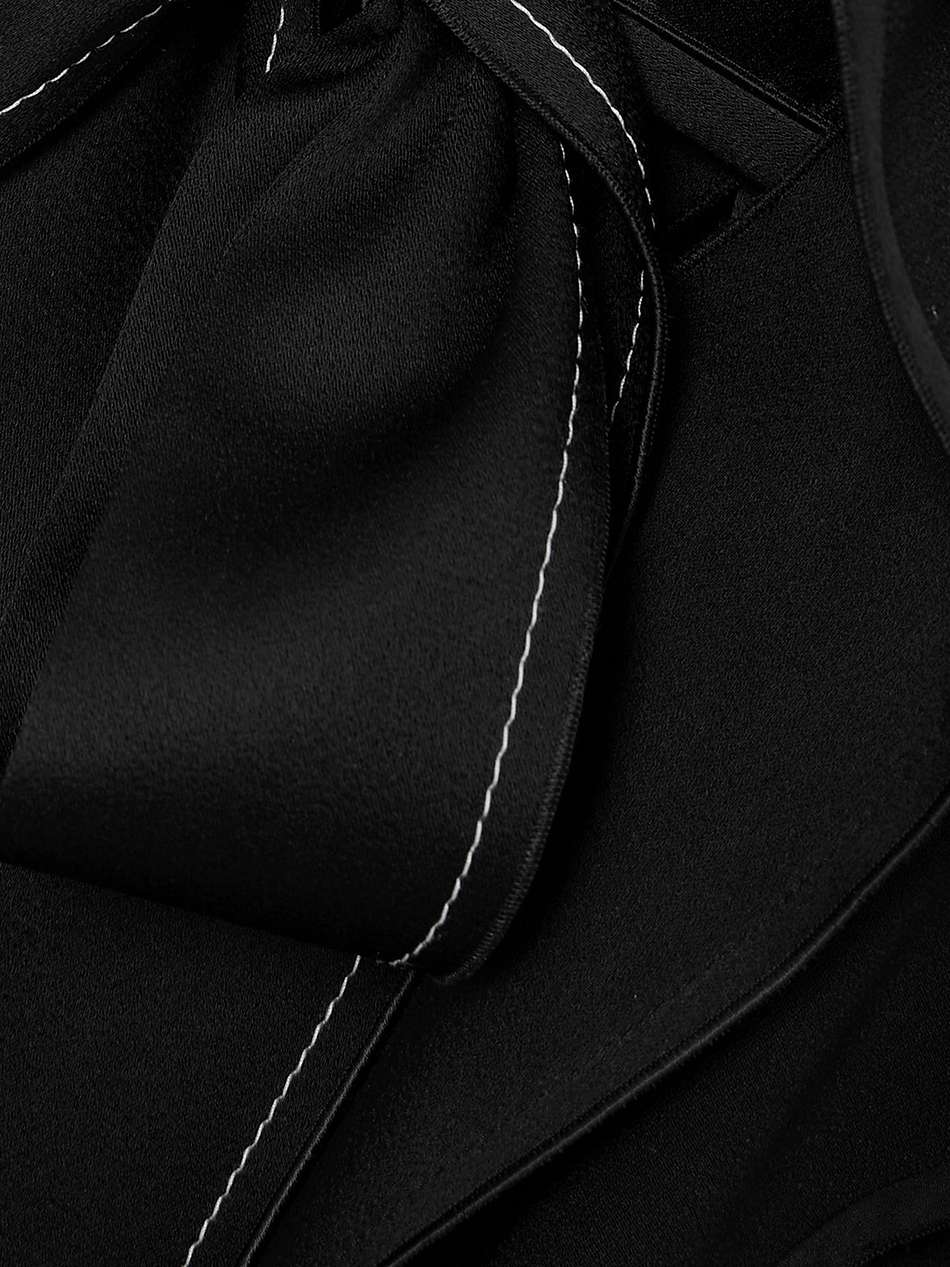 trench belted cutout satin-crepe midi wrap dress