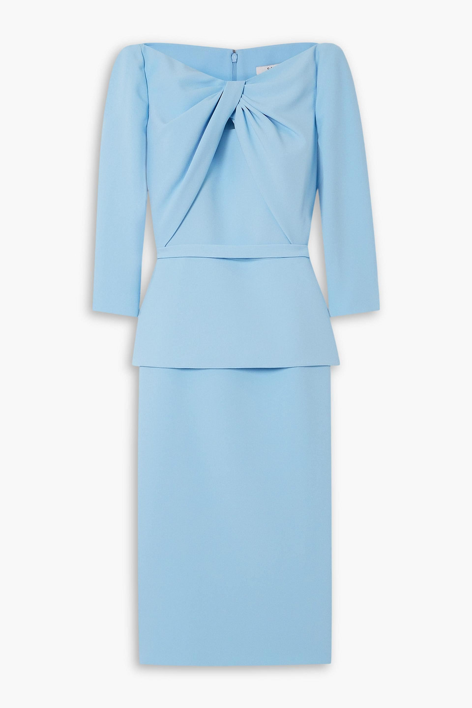 strapless open back dress Crystal Button Peplum Taffeta Crepe Gown Black – Roland Mouret