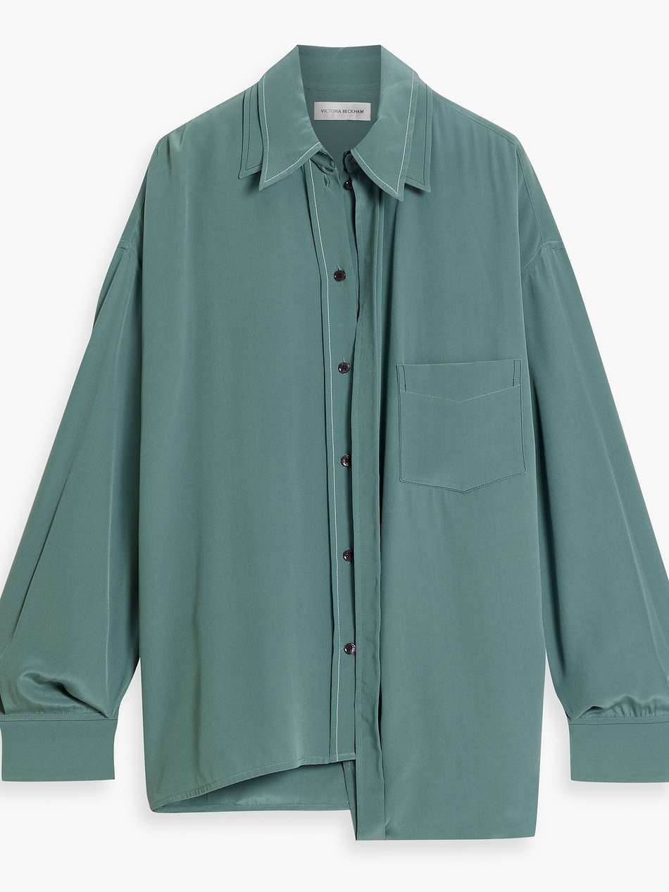 layered silk crepe de chine blouse