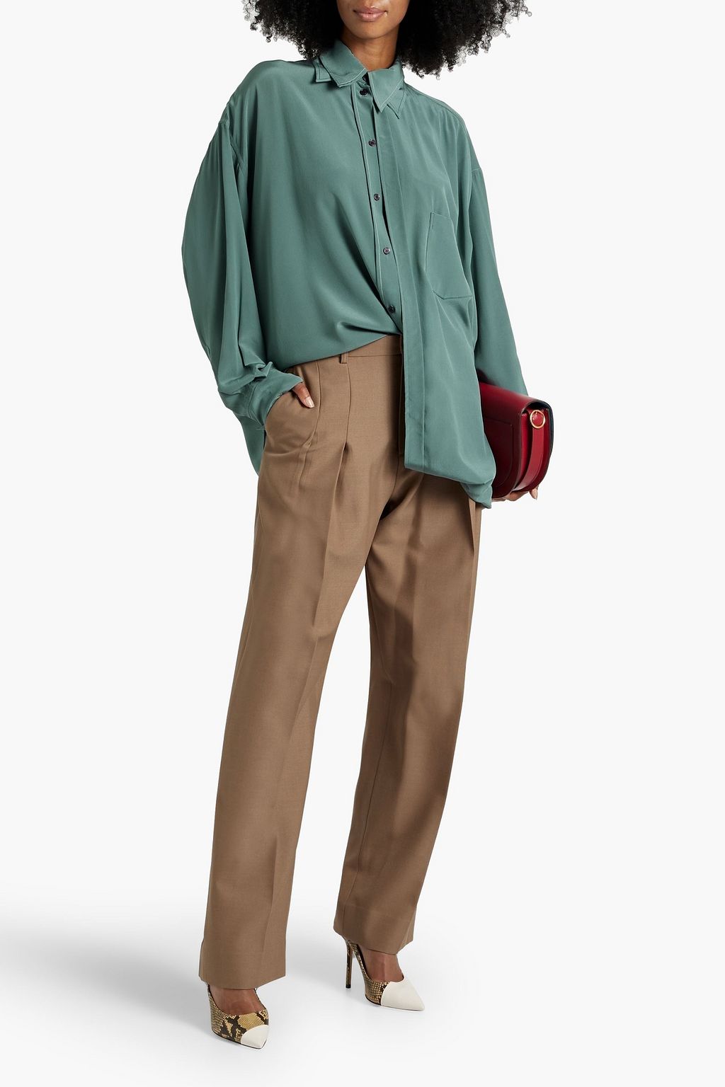 VICTORIA BECKHAM Layered silk crepe de chine blouse