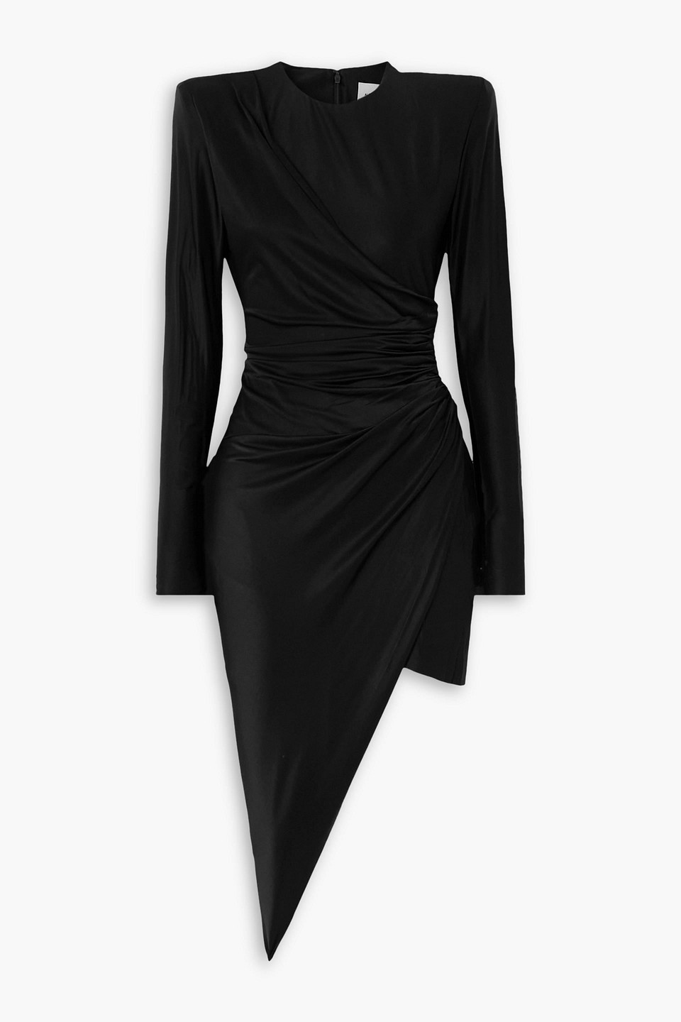 ALEXANDRE VAUTHIER ASYMMETRIC DRAPED STRETCH-SATIN MINI DRESS