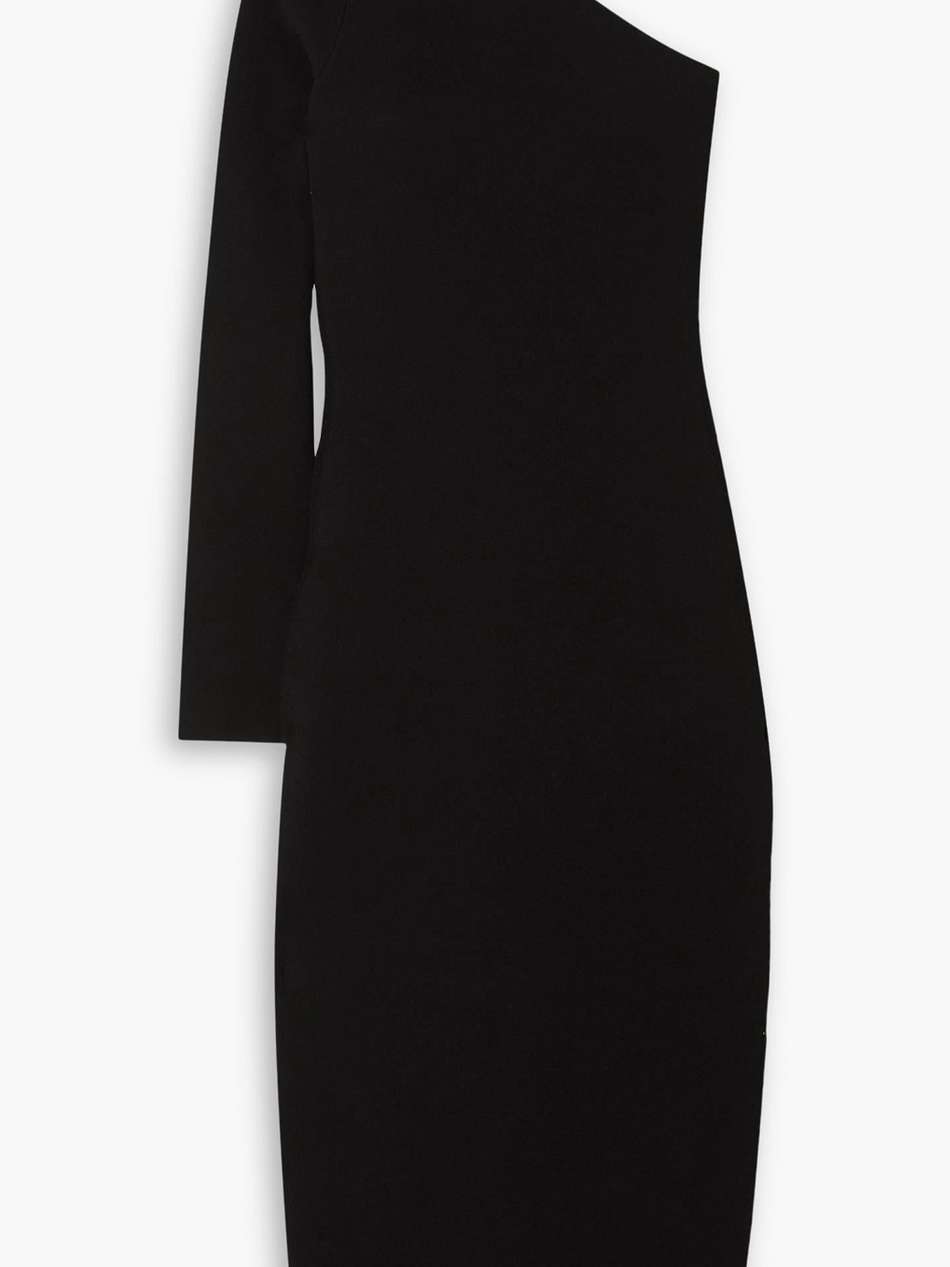 vb body one-shoulder stretch-knit midi dress