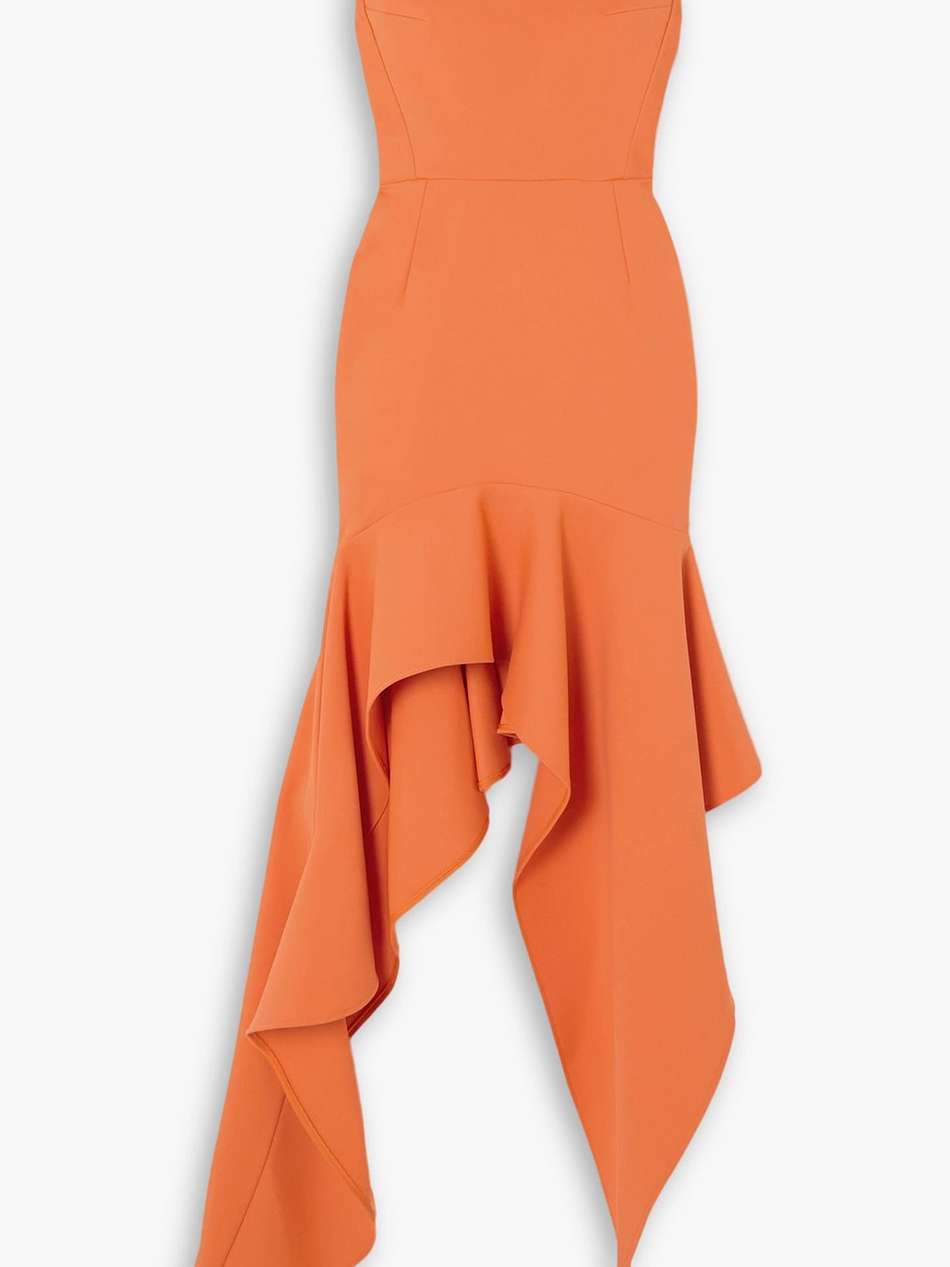 ulysses asymmetric ruffled crepe dress