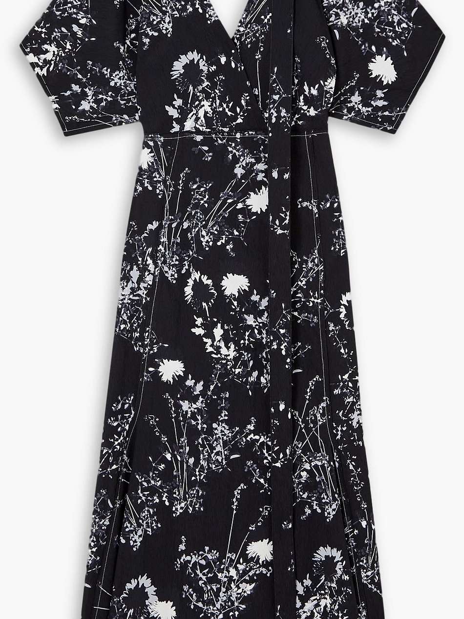 floral-print crepon midi dress