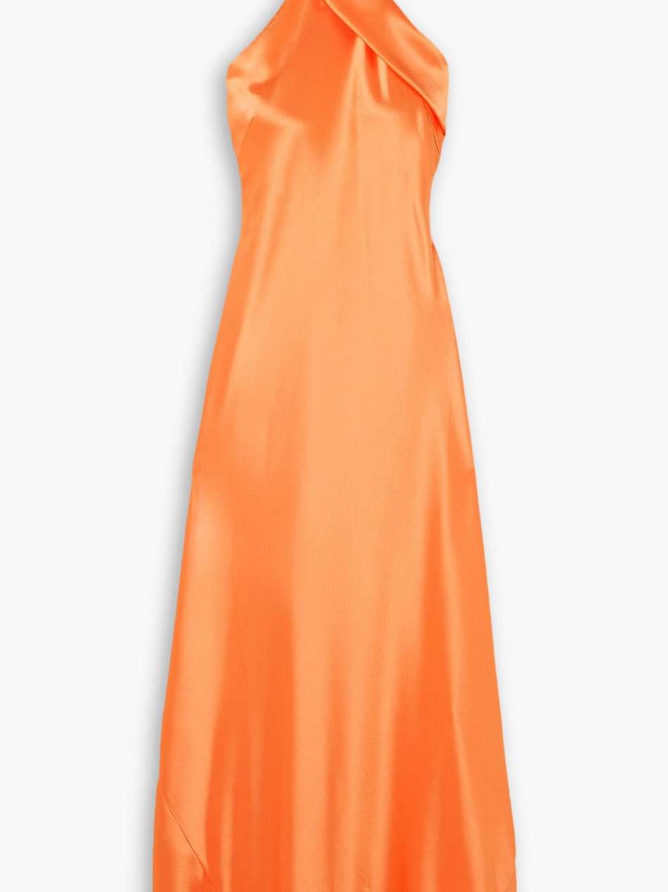 pandora satin halterneck midi dress